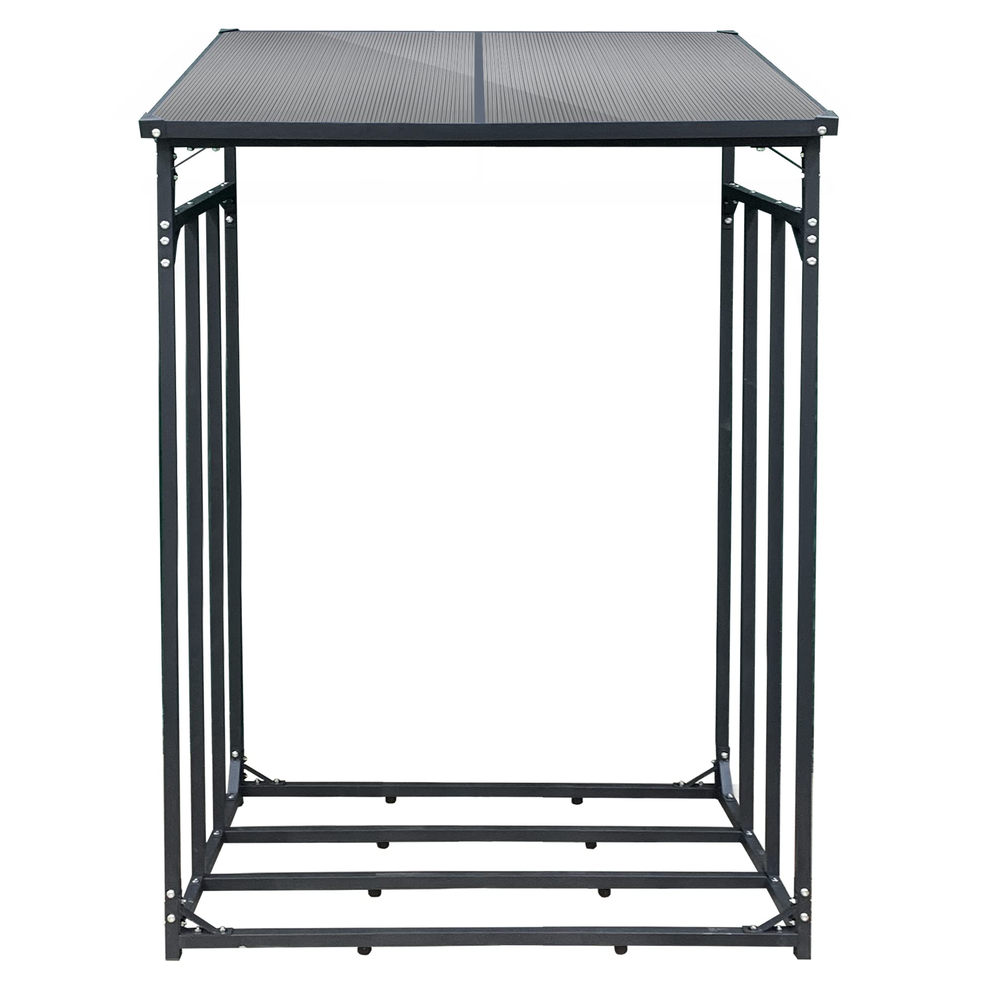 SCHMIDT security tools Kaminholzregal 130x70x185cm Stahl Anthrazit Brennholzregal Holzstappelhilfe Holzunterstand 1,6 m³ Holz-Regal