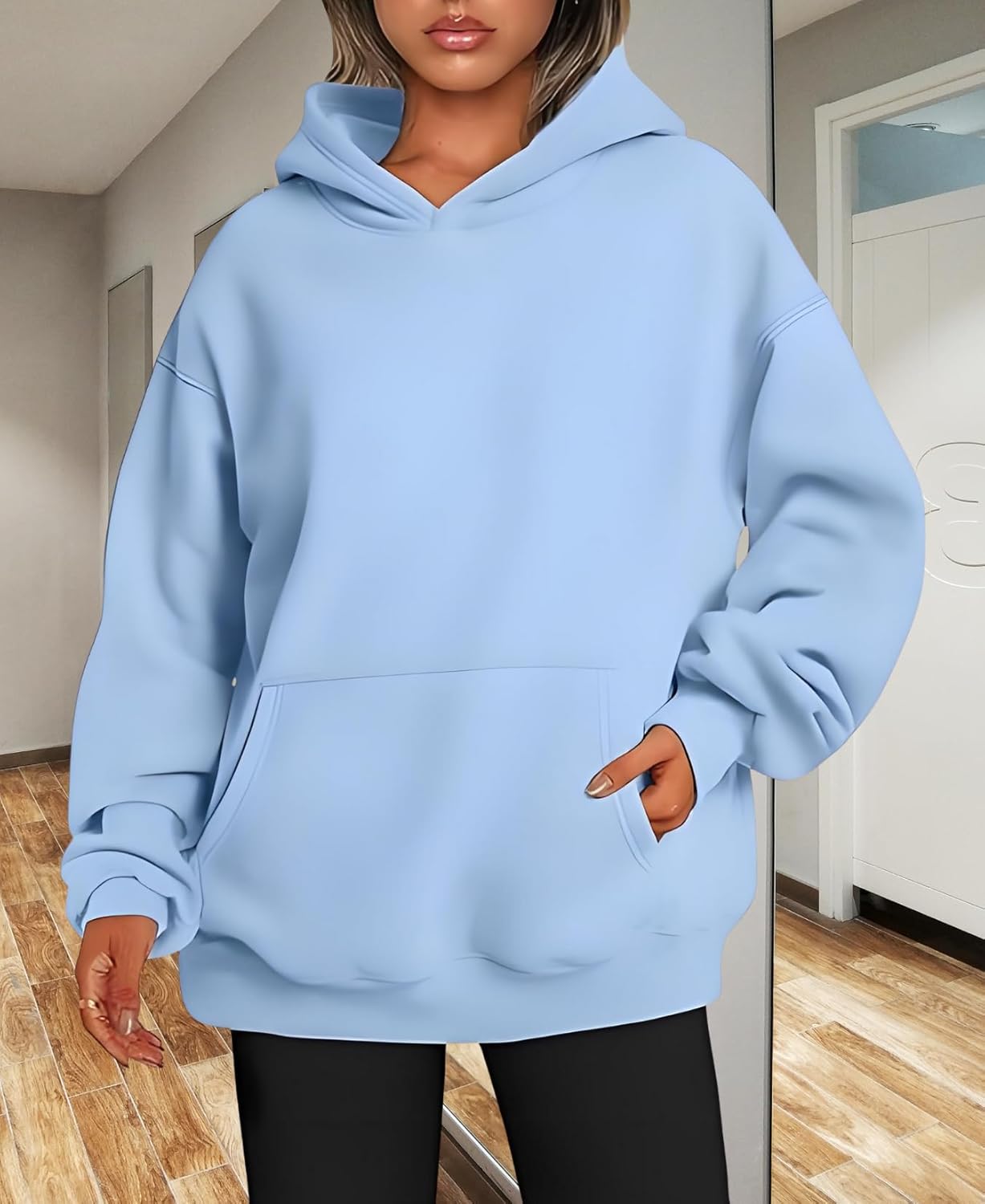 Women's Oversized Hoodie Fleece Sweatshirt Fall Winter Soft Pullover Casual Fashion Sweatshirt for Women - Image 5