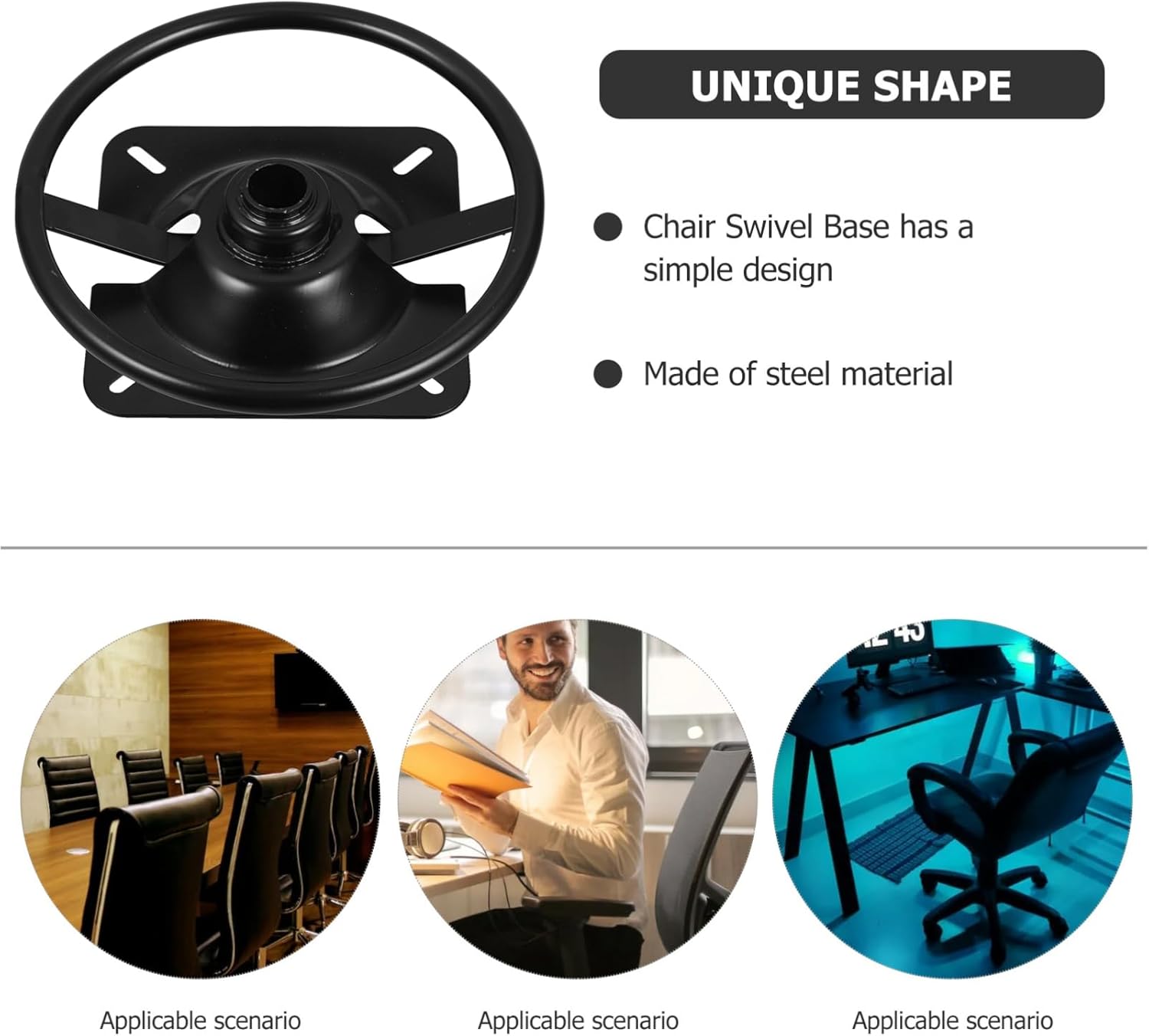 Chair Replacement Base Swivel Ring Base Kit Universal Handle Tray Comfortable Seat and Tray