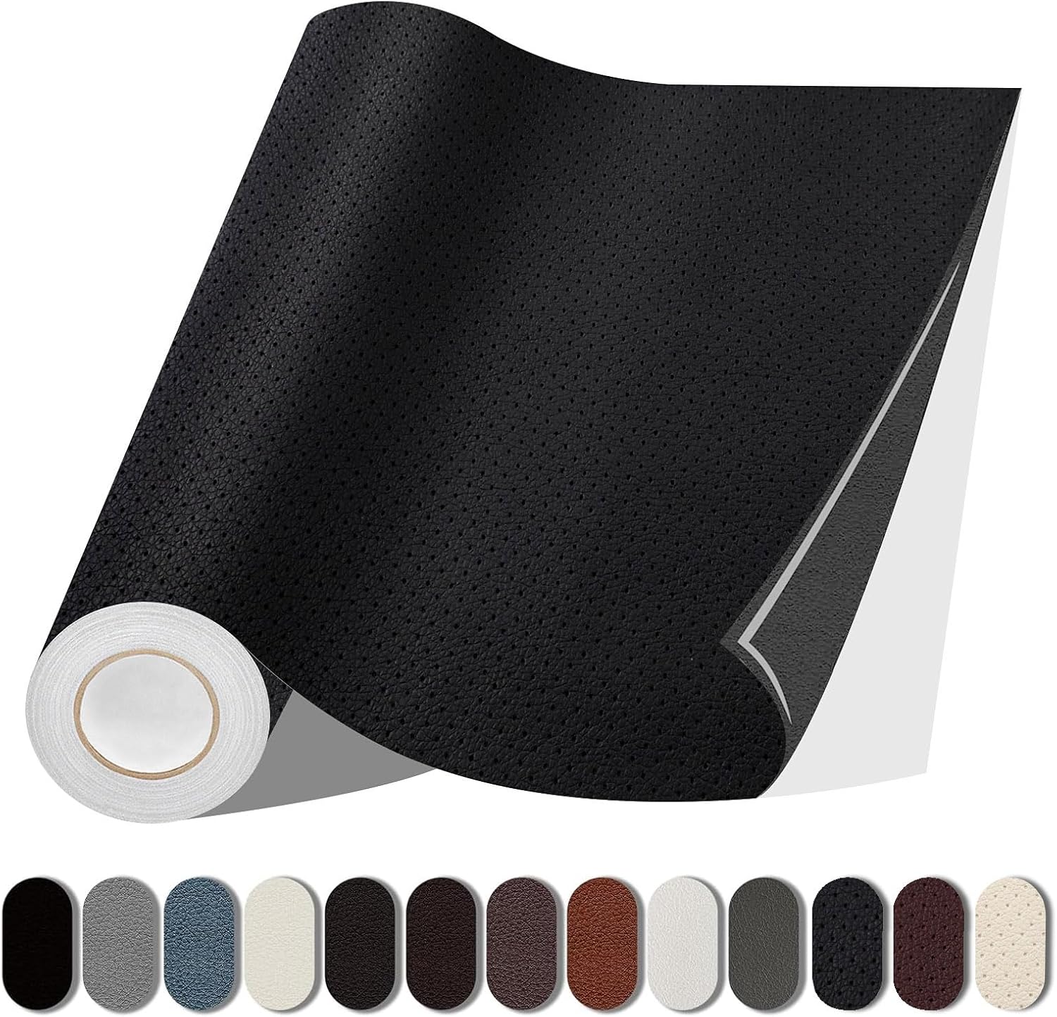 Leather Repair Patch, 17X158 Inch Self Adhesive Leather Repair, Large Vinyl Patch Tape for Couches, Furniture, Car Seats, Cabinets, Wall, Handbags （Brown, 17X158 Inch）