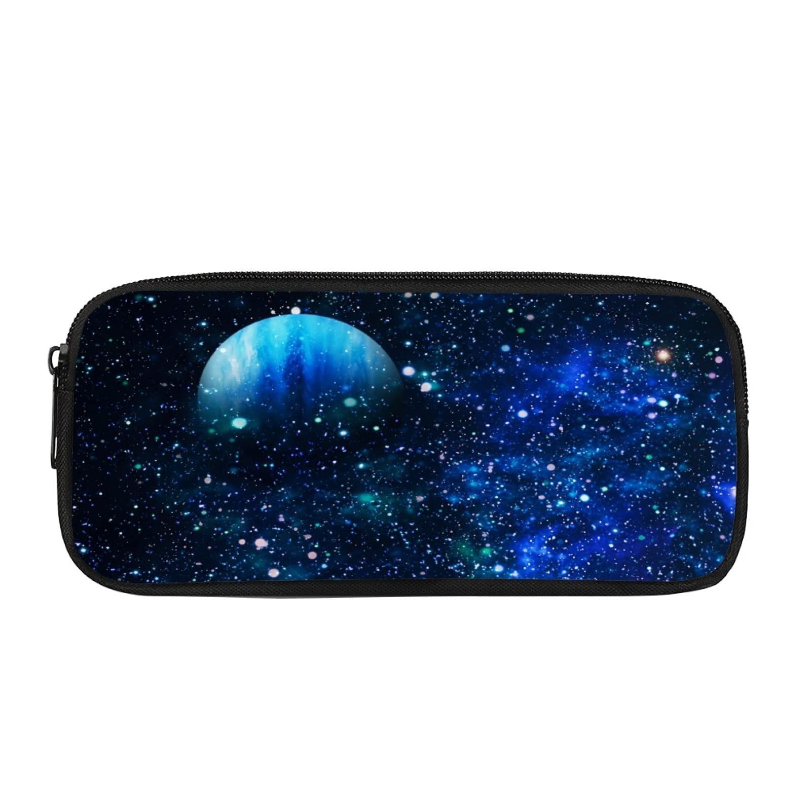 Kuiaobaty Outer Space Starry Pencil Case for Boys, Galaxy Planet School Pencil Pouch Durable Zip up Office Pen Bag, Blue — image 1