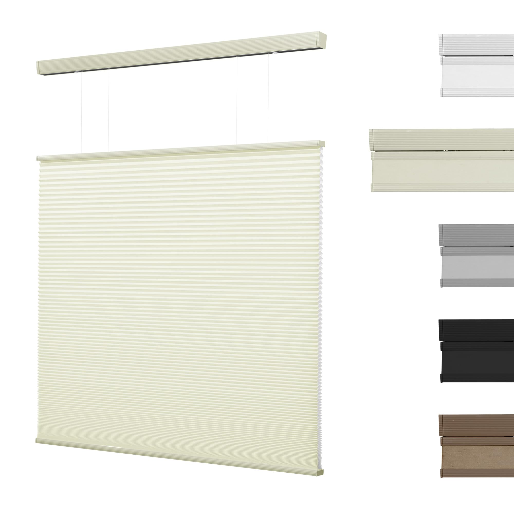 Boolegon Top Down Bottom Up Light Filtering Cellular Shades Cordless Color Match Honeycomb Blinds for Windows Custom Size, Beige, 23" W x 52" H