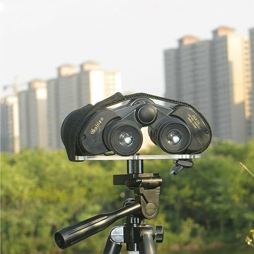Miniatura 4 de Adaptador de trípode para binoculares, montaje acrílico de 1/4 "para conexión estable para telescopio binocular y trípode de cámara