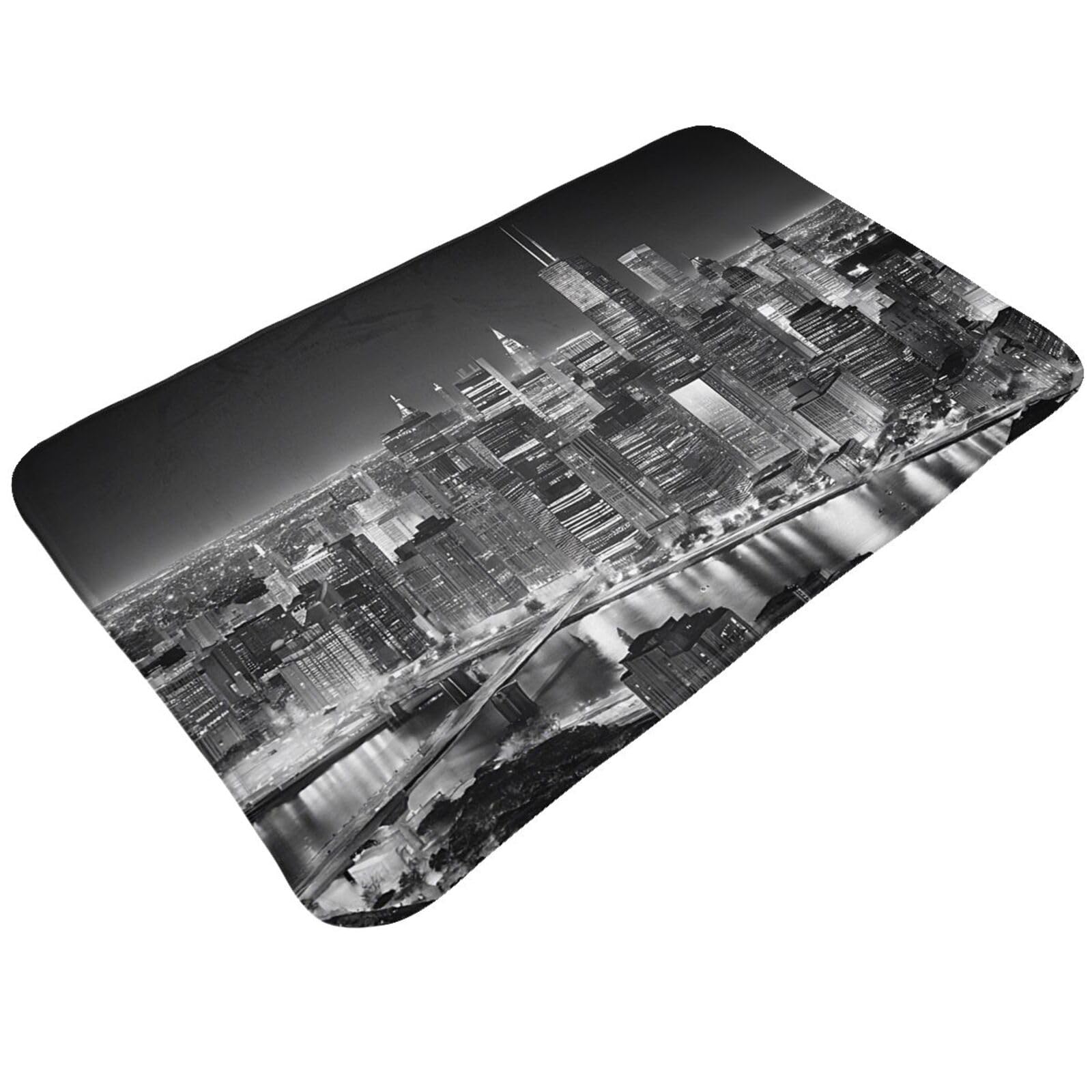 New York Print Living Room Bathroom Kitchen Anti Slip and Absorbent Carpet, Indoor Entrance Door Muddy Floor Mat, Ultra Soft Washable Carpet 21x31.5 Inches