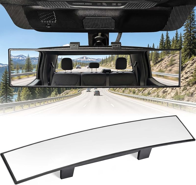 Espelho retrovisor interno panorâmico JOYTUTUS 35,56 cm com lente convexa – 1 unidade