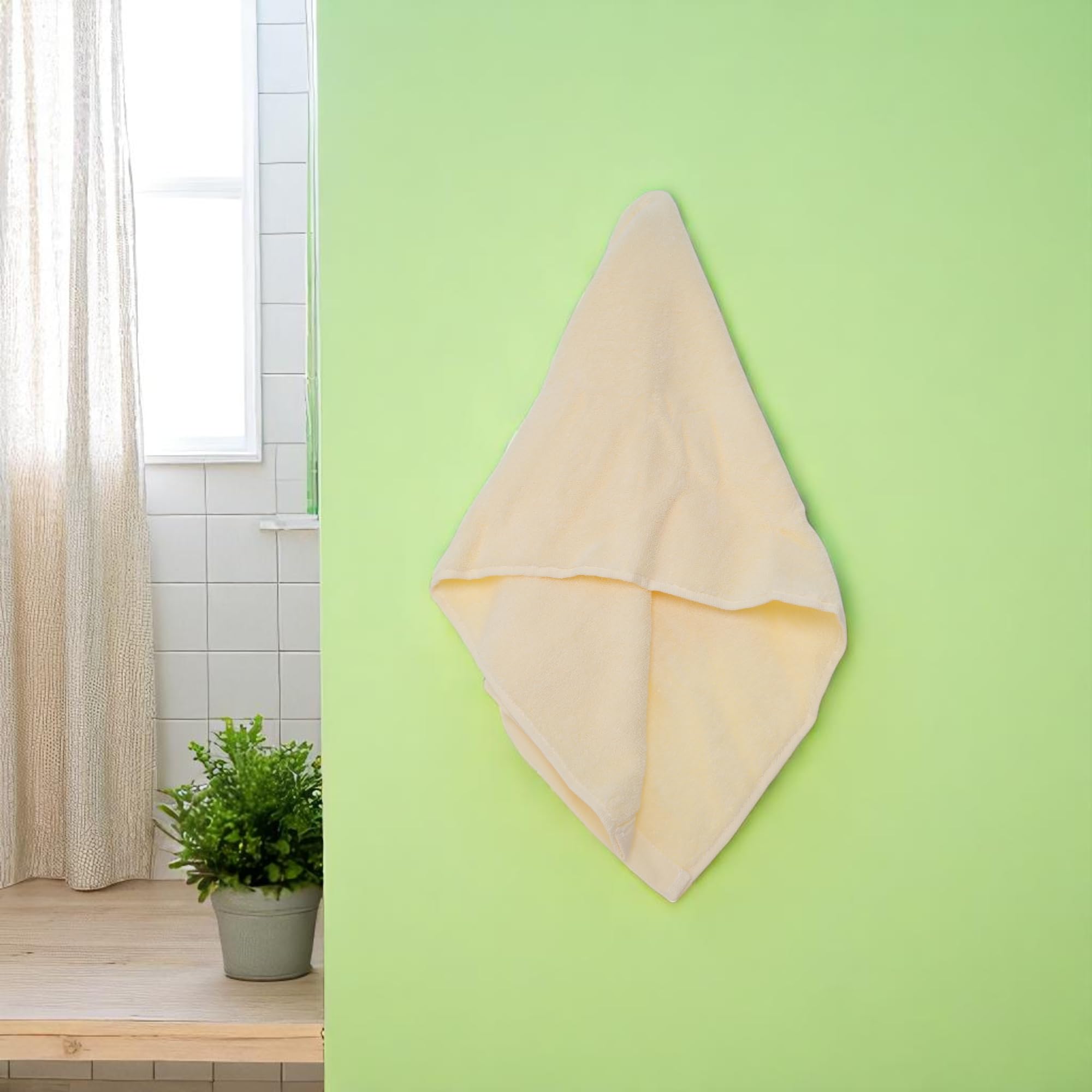 1Pcs Towel Solid Color Thickened Bath Towel Combed Cotton Beige 75x34cm
