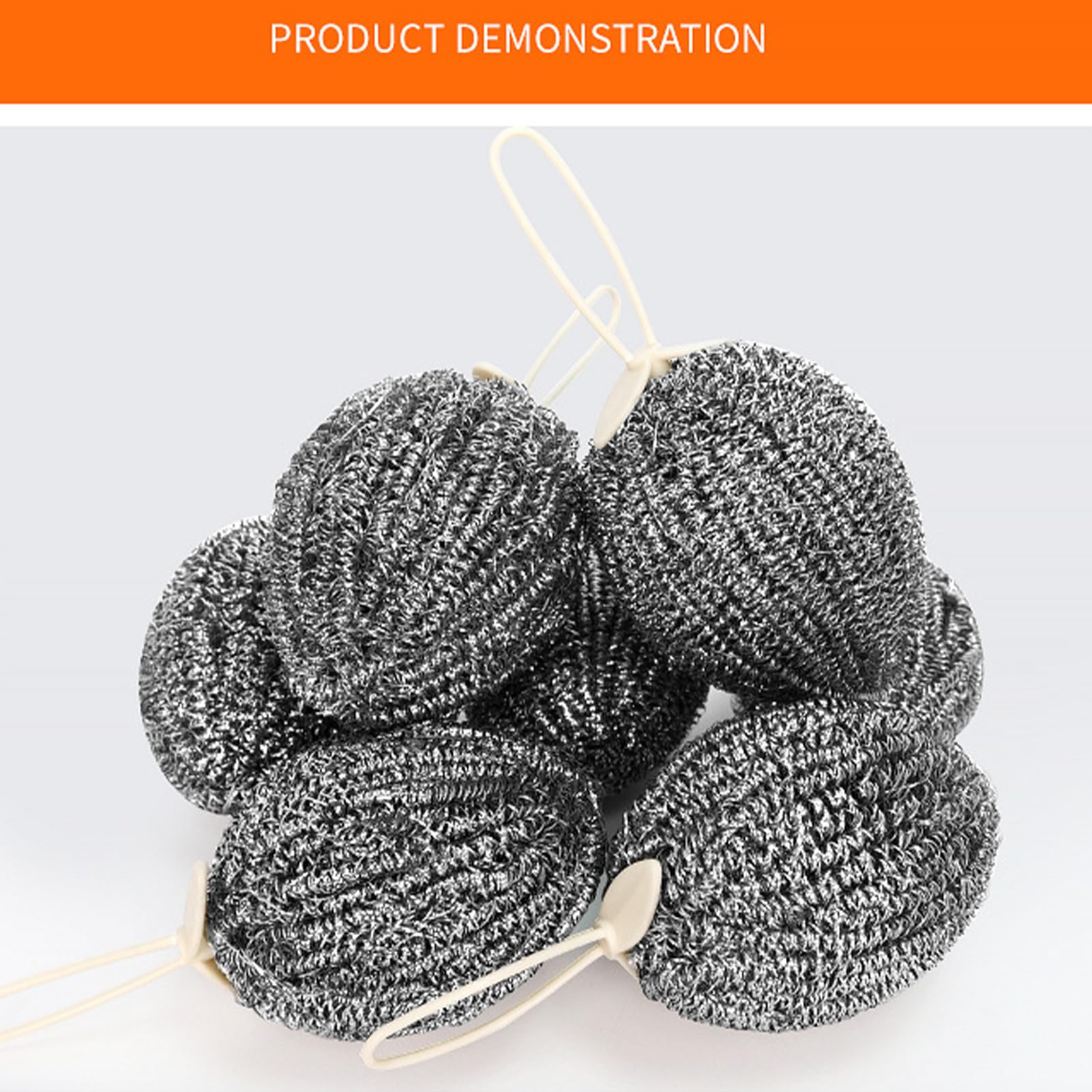 2 Brosses Vaisselle Acier Inoxydable + 8 Éponges - Kit Nettoyage Puissant Poignée Confortable