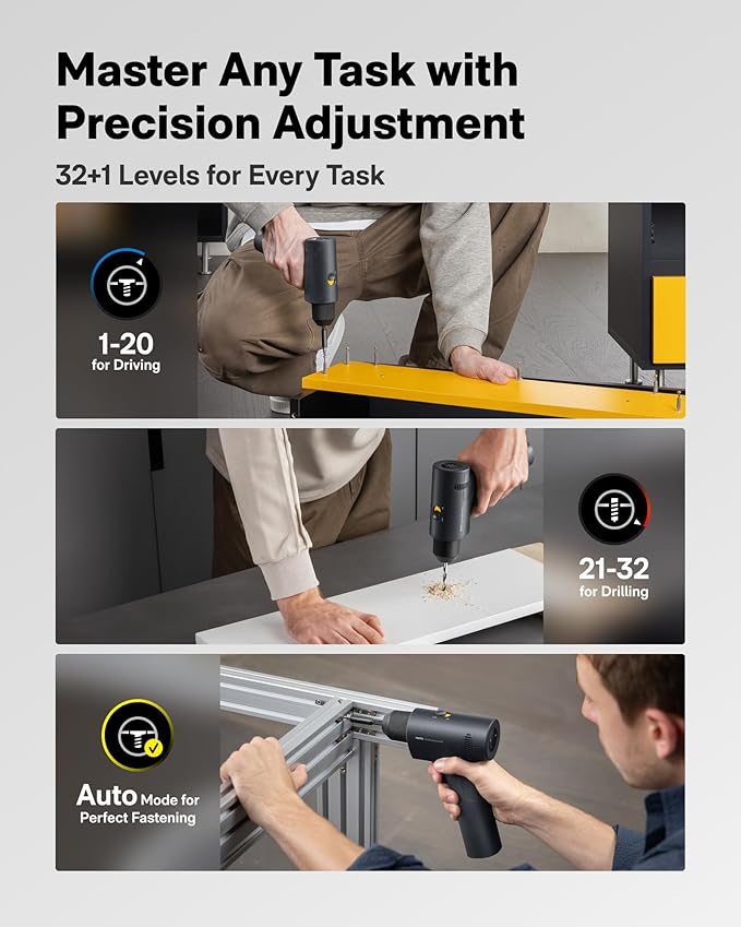 Taladro Inalámbrico HOTO 16V Sin Escobillas, 50 N·m, Pantalla LED miniatura 3