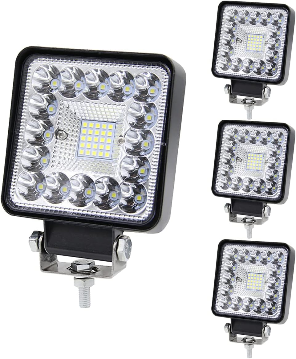 Led Tractor Work Lights 4-Pack 48W LED Square Flood Lights – 12V Off-Road Work Lights For Trucks, Tractors, ATVs (9000LM, 6500K White) Led Work Lights For Trucks 7 thumbnail image
