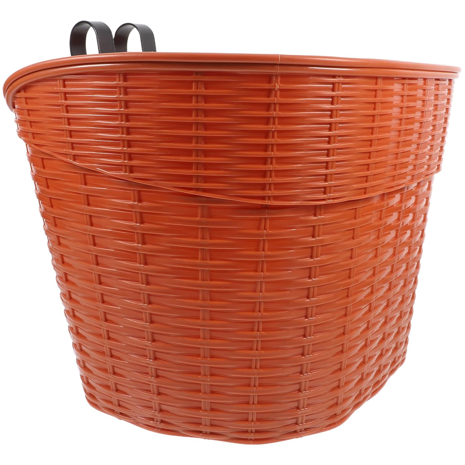 Gogogmee Bike Basket Front for Electric Bikes and Adults, Brown Imitation Rattan Material with Screws and Washers, Sturdy Storage Basket Suitable for City Cycling and Commuting