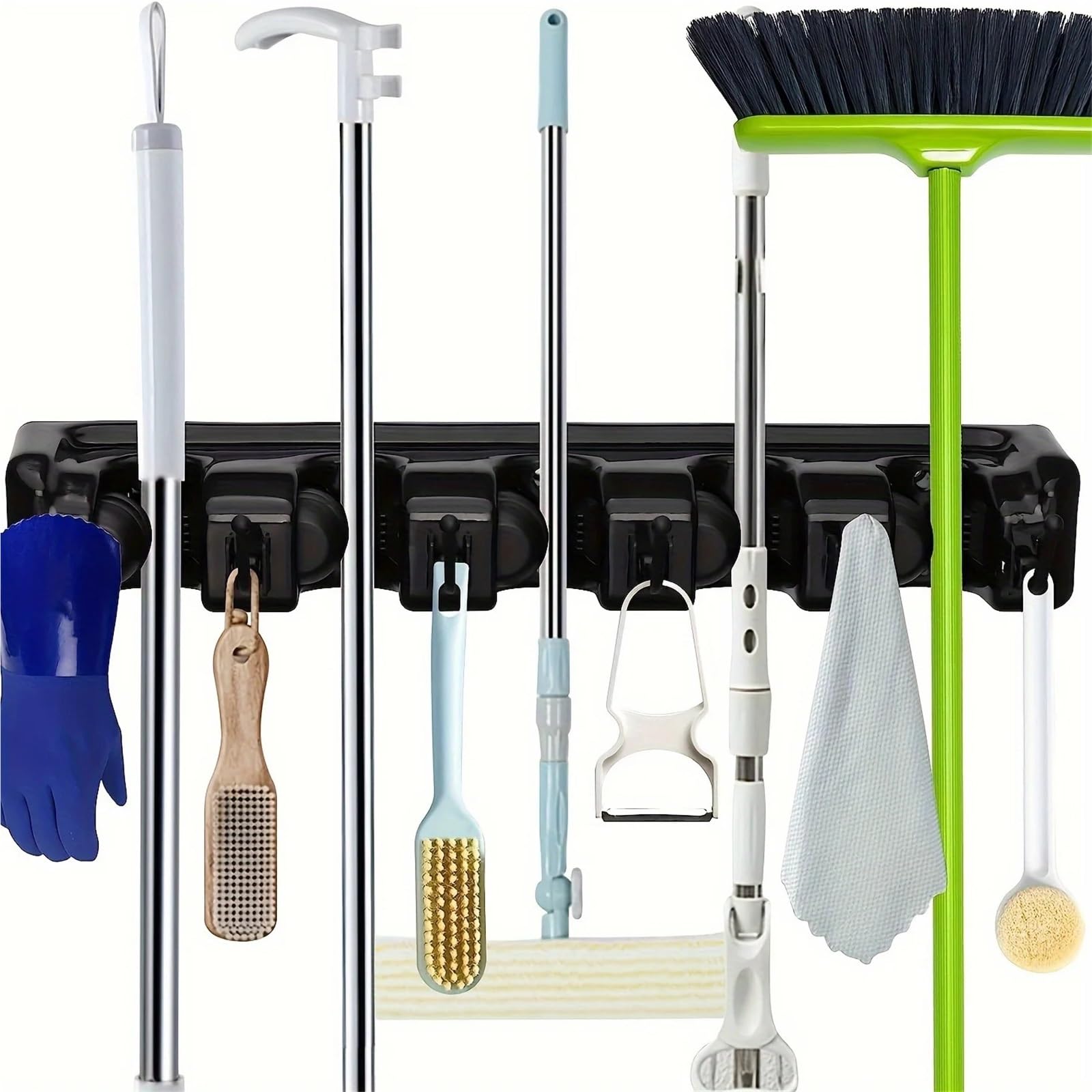 Porta Scope Parete 1pc Magic Mop Rack Clip Gancio Portaoggetti da bagno Ganci multipli Multifunzionali per cucina