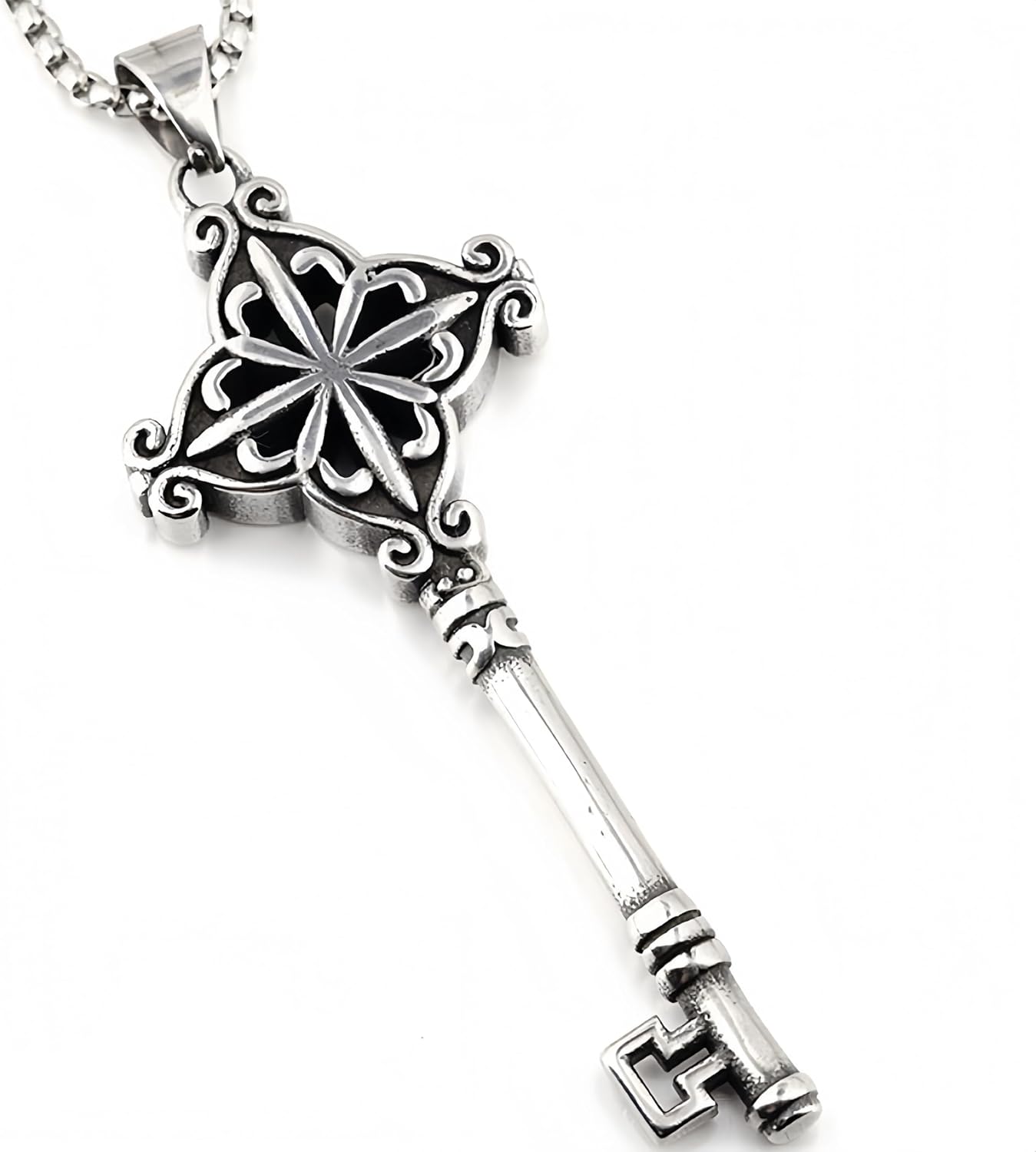 YWMAN Witches Key Necklace, Stainless Steel Vintage Key Pendant,Witchy Jewelry Gift for Women