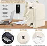 Travel Laptop Backpack for Women, Waterproof Business Bag, Portable Handbag