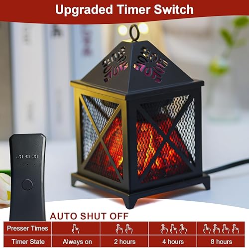 Miniatura 3 de ElusiaKa Calentador de cera para chimenea, calentador de cera derretida con temporizador para derretir cera perfumada de metal, quemador de cera 3