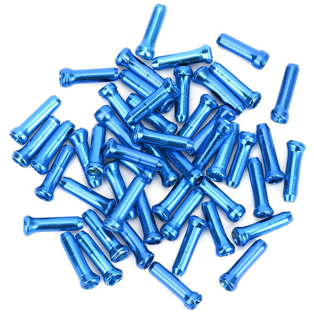 12 Embouts De Câble Vélo En Alliage Aluminium - Frein & Dérailleur - Couleur Bleu Pour MTB & Route