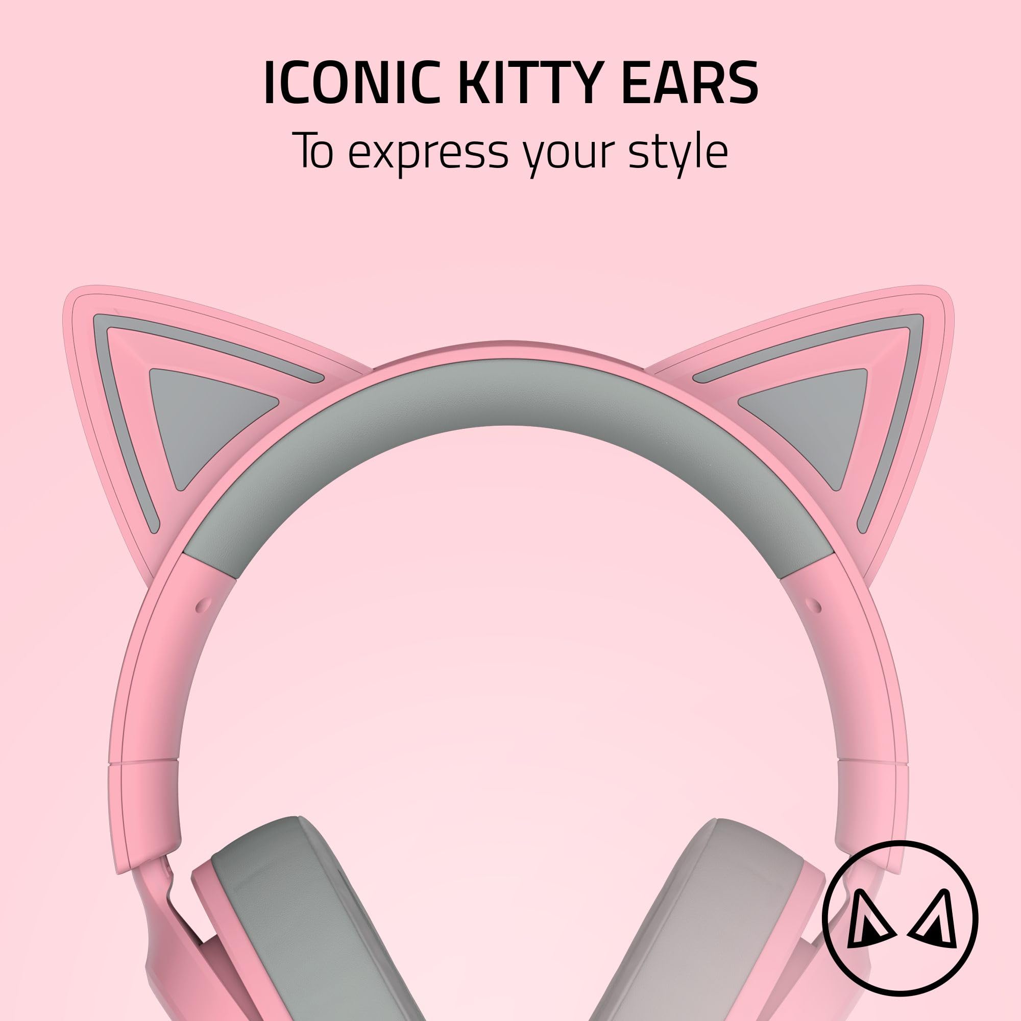 Razer Kraken Kitty V3 X Wired Gaming Headset: Kitty Ears - HyperClear Cardioid Mic - 40 mm Drivers - 7.1 Surround Sound - Comfy Ear Cushions - Cross-Platform via 3.5mm PC, PS5, Xbox, Switch 2 - Pink - 2