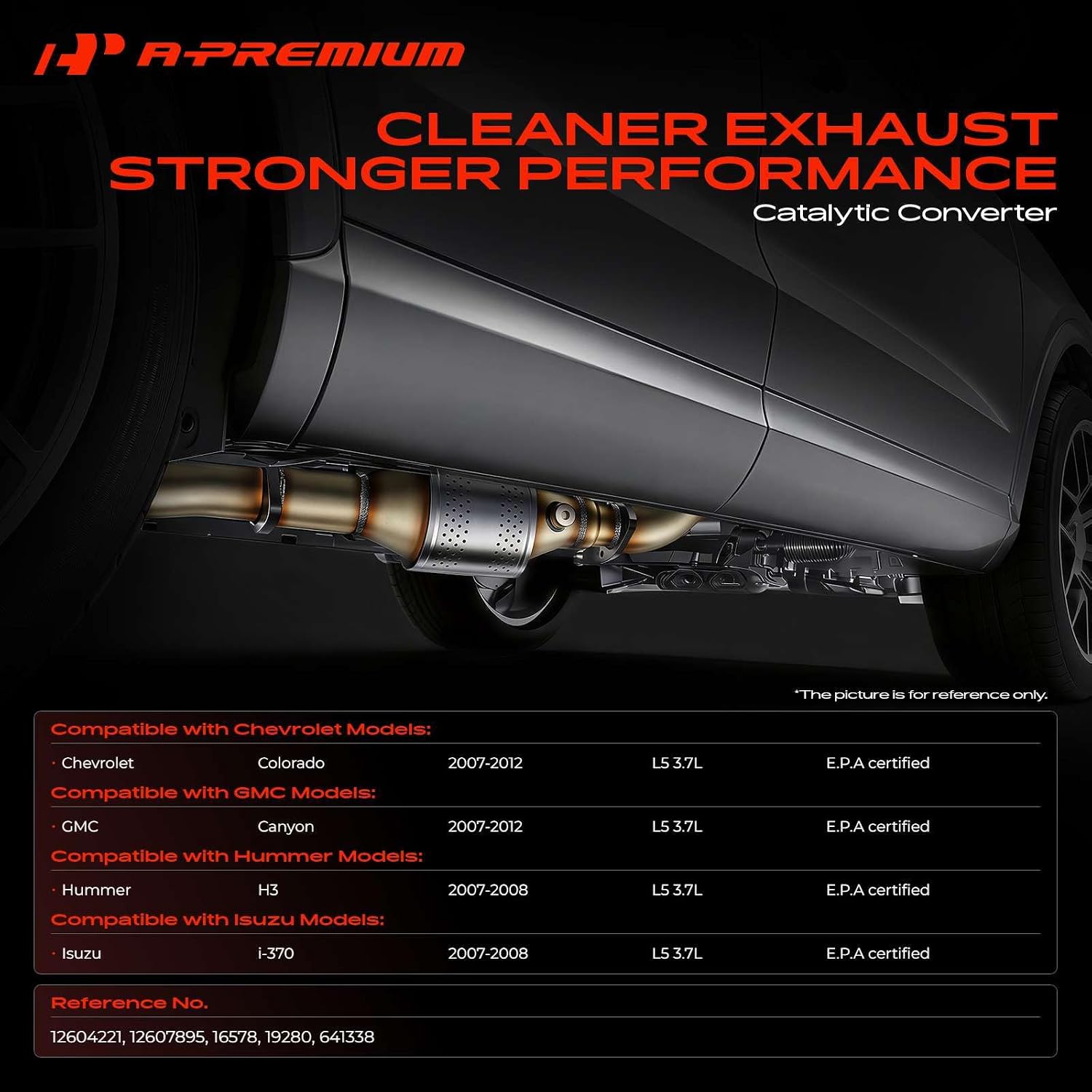 a-premium front exhaust manifold catalytic converter kit direct-fit compatible with chevy colorado 2007-2012 & gmc canyon 2007-2012 & hummer h3 2007-2008 & isuzu i-370 2007-2008, 3.7l, epa compliant