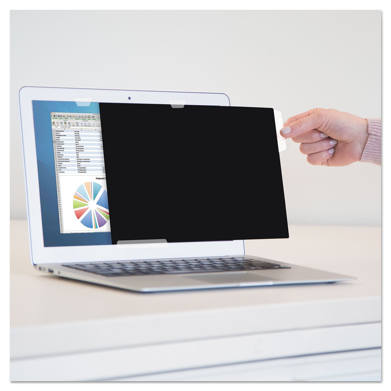 Fellowes PrivaScreen - Filtro privacy antiriflesso e protezione schermo per monitor/computer, 23,6 pollici, 16:9, widescreen, facile da attaccare e rimuovere, con linguette a rivelazione rapida