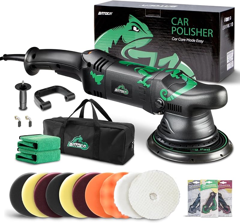BATOCA Dual Action Polisher Random Orbital Car Buffer 1100W | Automotive Paint Buffer Kit, 6 Variable Speeds DA Buffing Kits for Car Detailing, Polishing Machine