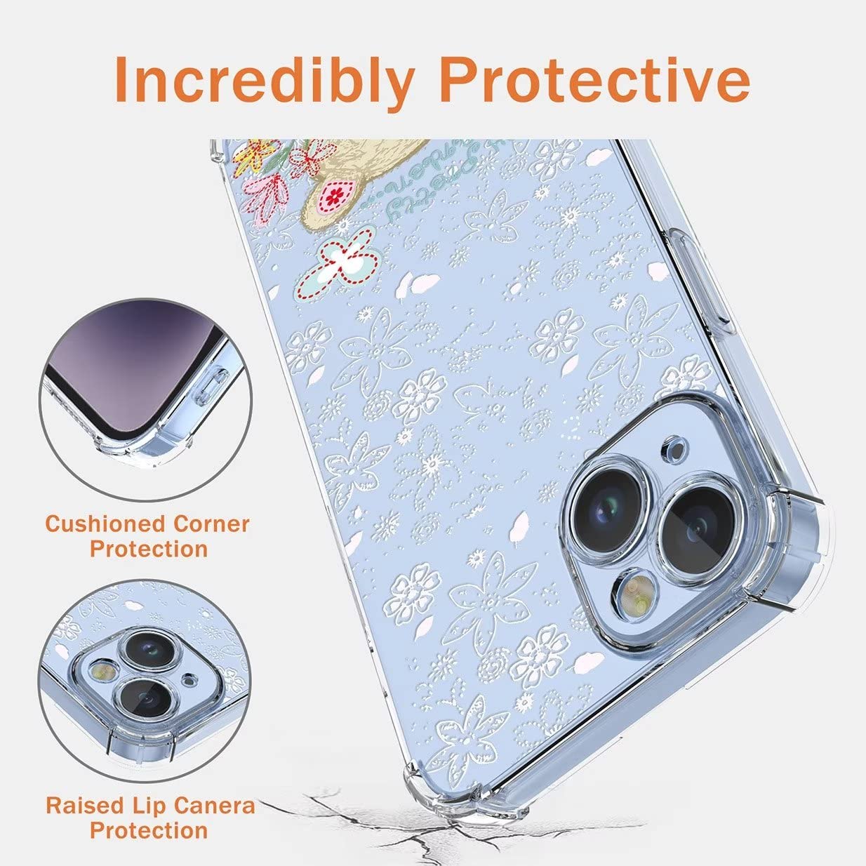 UPLAI Cover per Xiaomi POCO F5 5G, Ultra Sottile Morbido TPU Silicone Antiurto Custodia Modello di Pittura, Elegante Semplice Carino Trasparente Caso.Orso