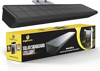 Brighticonics Solar Address Sign Light – IP65 Waterproof LED Lighted House Numbers – Easy to Install, Auto Dusk to Dawn ON/Off, Outdoor Solar Address Signs for Yard, Homes, Business - Cold White 6000K