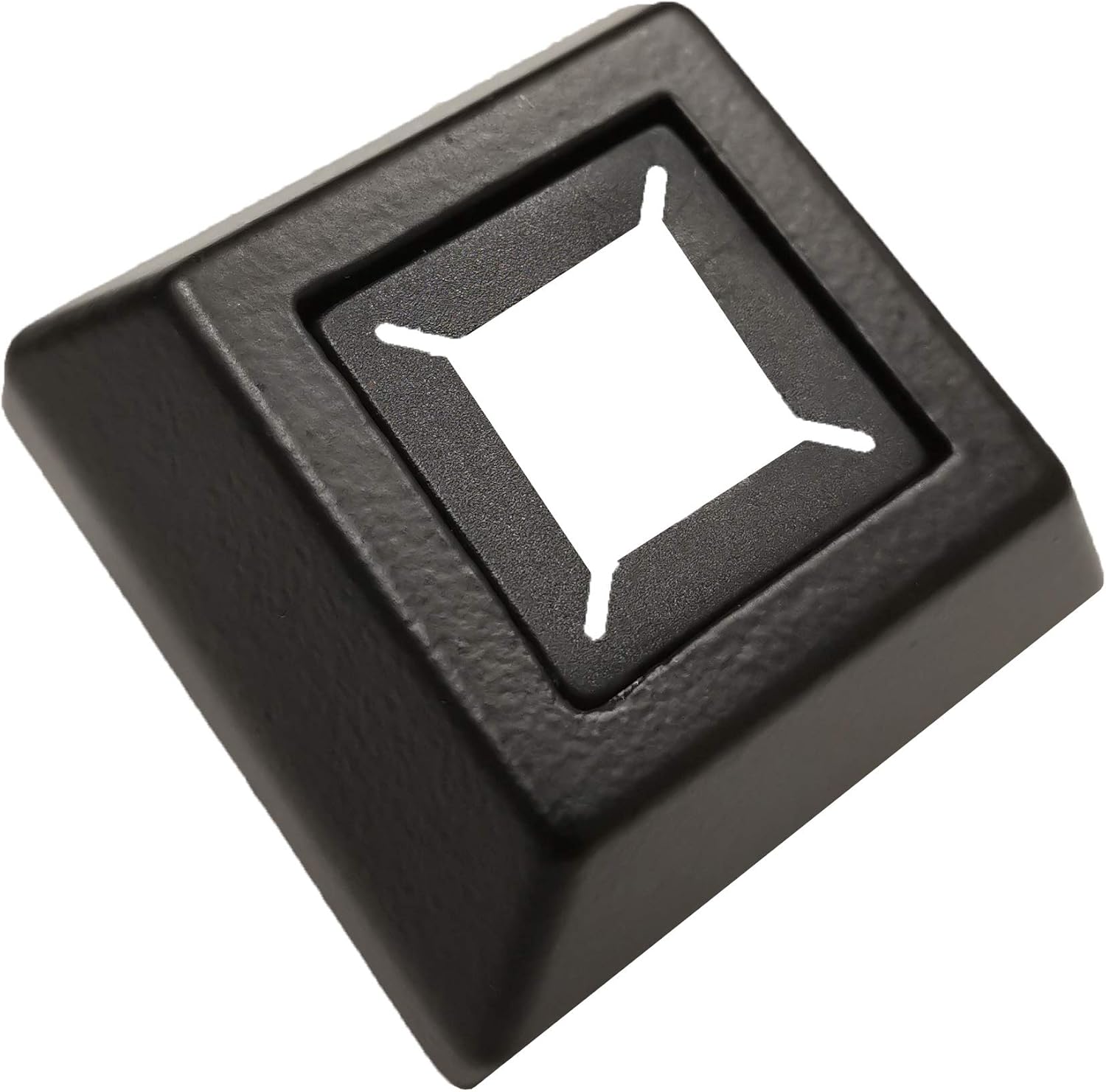 Modern Flat Shoes for 1/2" Iron Balusters (25-Pack) for 1/2" Square Metal Spindles NO Set Screw (Real Satin Black NOT Matte)