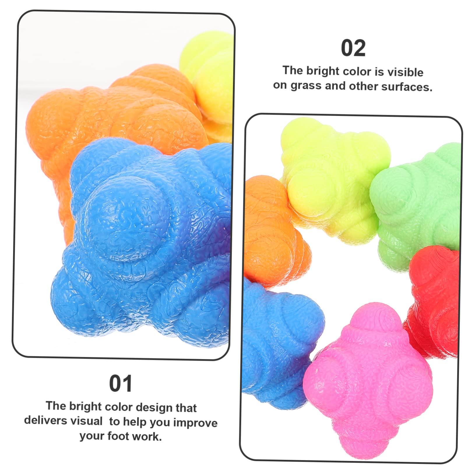 Totority 6pcs Hexagonal Reaction Balls Fitness Exercise Balls for Women Men Hand Eye Coordination Goalkeeper Training