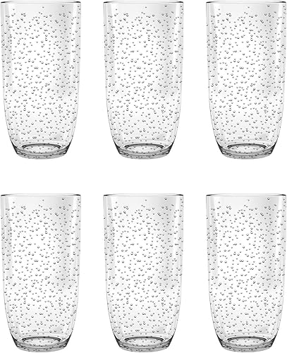 Miniatura 6 de TarHong Bubble Double Old Fashion Glass Mint, 15.5 onzas, plástico premium, juego de 6