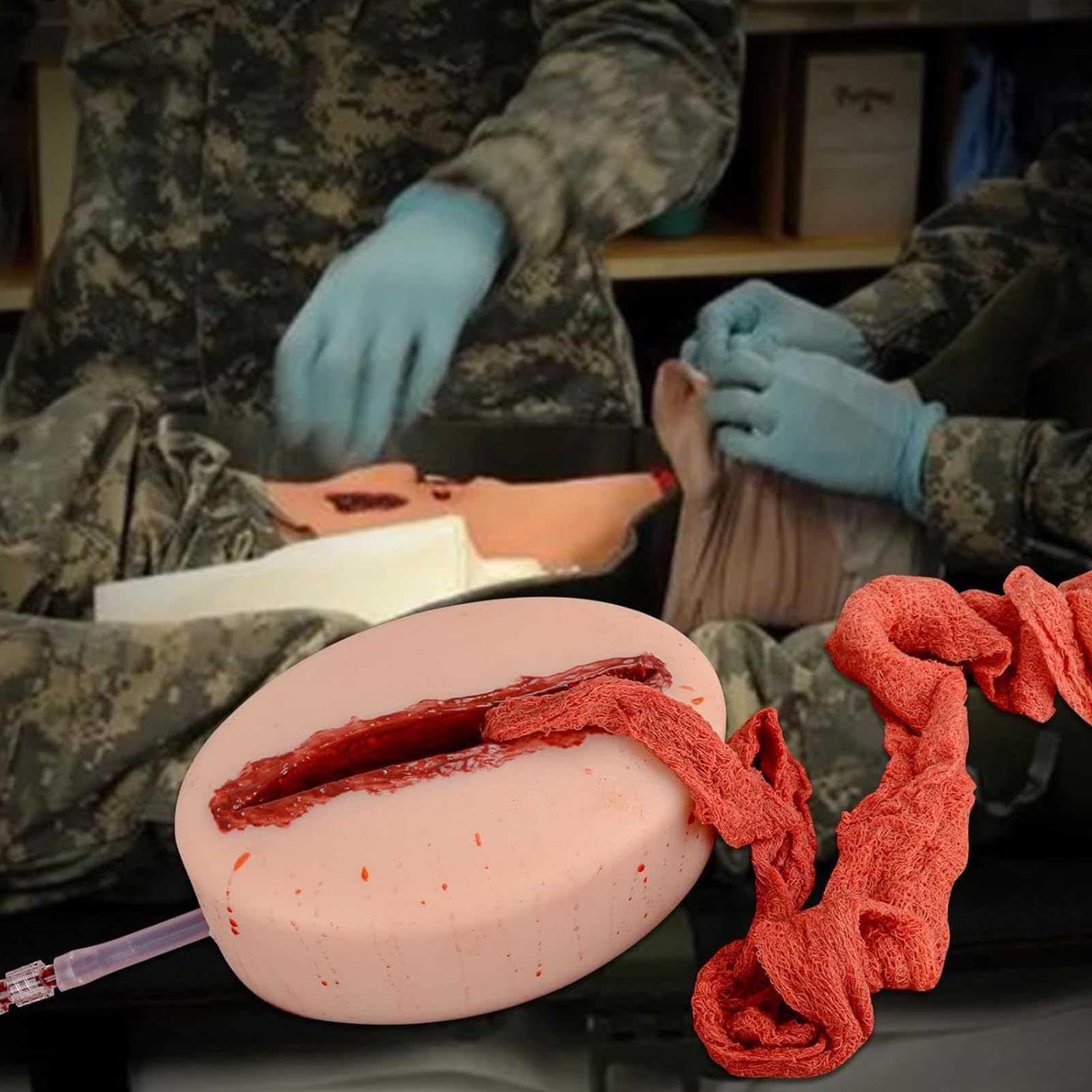 Trainer d'emballage De Plaie, ModèLe D'HéMostase De Plaie CoupéE, ModèLe De Simulateur De Laceration, MatéRiel en Silicone Et Lavable, pour Les Cours De Formation De Premiers Soins