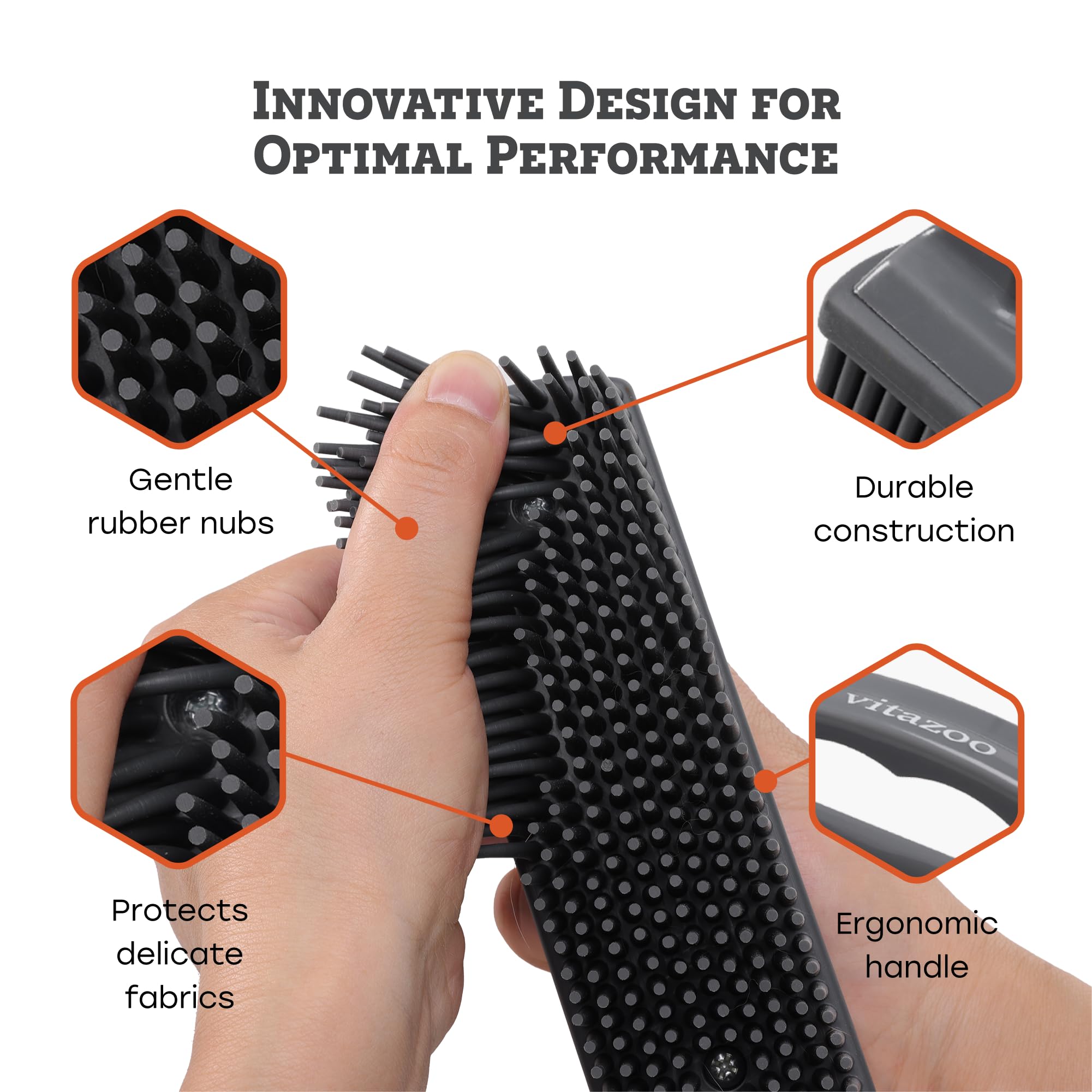 Brosse Poil Chat et Chien - Brosse Ramasse Poils Animaux en Caoutchouc pour Nettoyage Siège de Voiture Tissu Textile Tapis avec Picots Effet Statique - Brosse Nettoyante