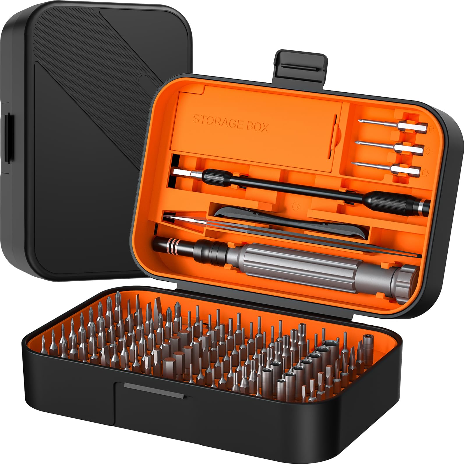 Photo 1 of LIFEGOO Precision Screwdriver Set, 150 in 1 Magnetic Screwdriver Set with mini built-in box, Repair Tool Kit for Computer, Laptop, iPhone, Macbook, PC, PS5, Xbox Controller, Jewelers, Glasses Orange
