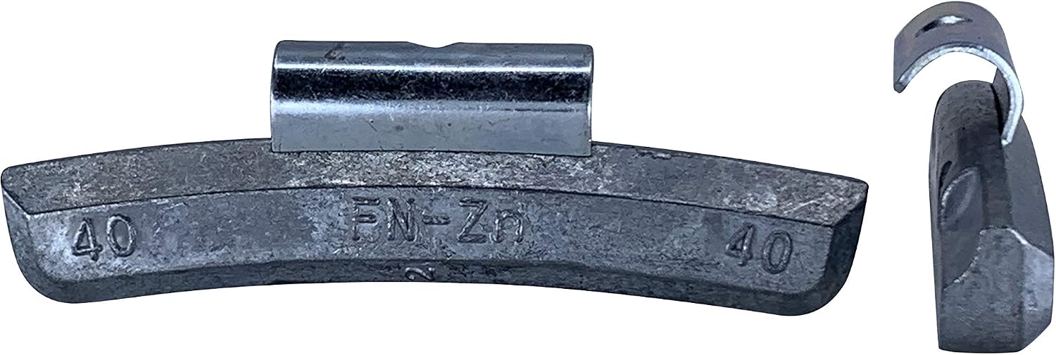 Gallardo Tire Products | FN-Series Zinc Clip on Wheel Weights 40 Grams. | Heavy Duty | for Alloy Rims on Most Japanese Vehicles. (25Pcs/Pack)