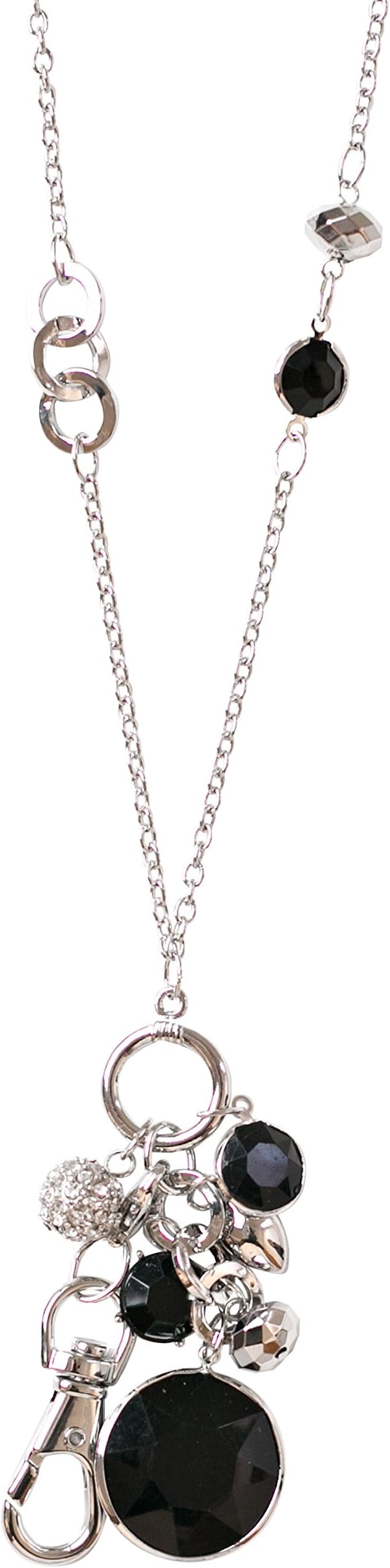 Emily Jet Convertible Drop Pendant Womens Lanyard Necklace