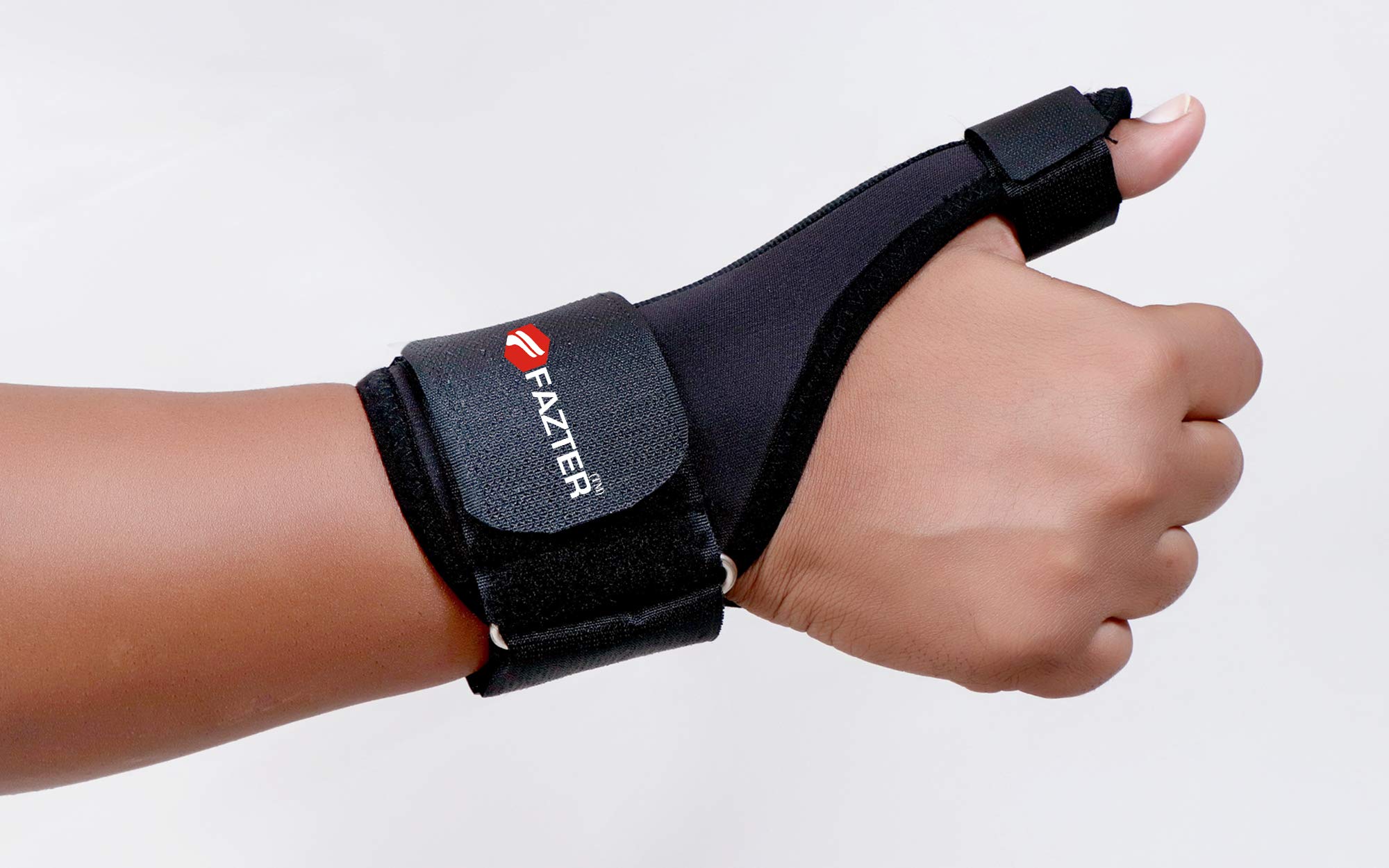 FAZTER Unisex Thumb Spica Splint Brace Support-Thumb Stabilizer for Pain, Sprains, Strains, Arthritis, Tendonitis, Carpal Tunnel & Trigger Thumb Immobilizer [Fits For Both Hands]