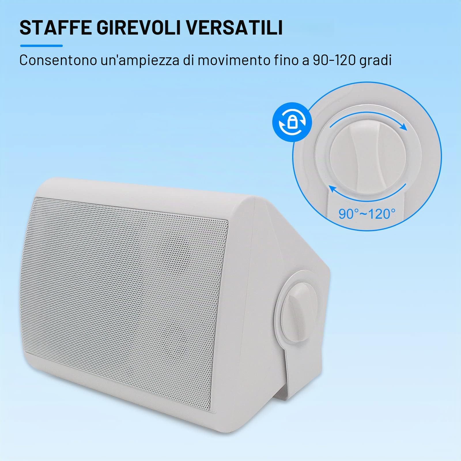Herdio 5,25 pollici 300 Watt altoparlanti esterni Bluetooth