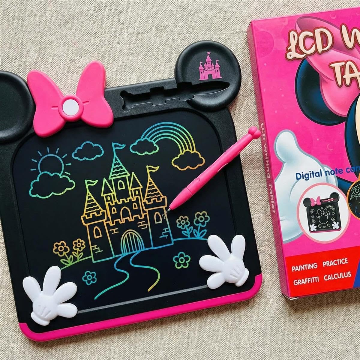 Kriiddaank – LCD Writing Magic Tablet Minnie 8.5 Inch, Electronic Drawing Pad for Kids, Preschool Early Education Toy, Toddler Travel Game for Boys & Girls Ages 3-8 (Pink)-image-10