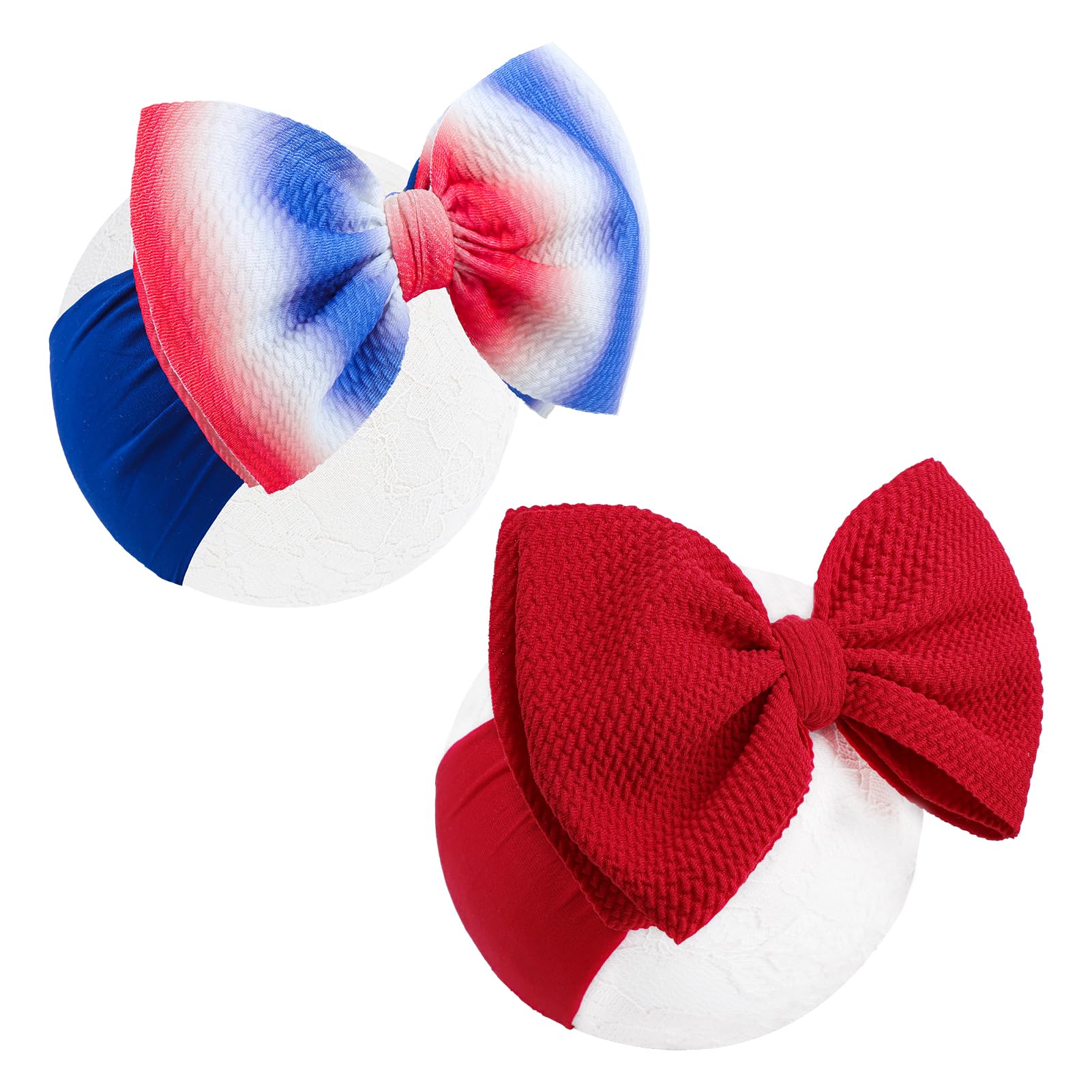 4th of July Newborn Bows for Girls Hair Accessories Toddler Big Baby Bows Infant Cheer Bows Baby Head Wrap Bows Red Bow Headband Baby Girl Gifts — image 1
