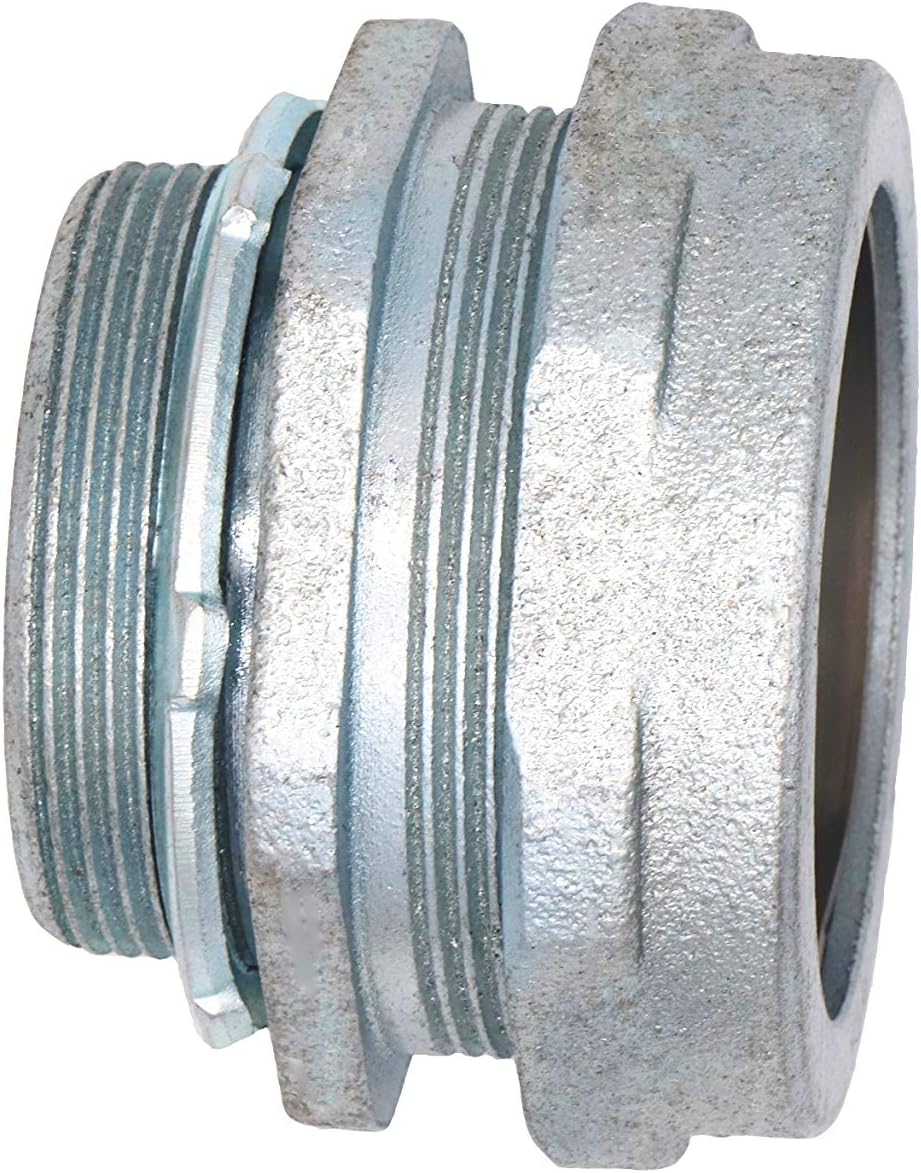 2-Pack Malleable Iron Liquid Tight Connector for Threadless Rigid Conduit IMC (1-1/2")