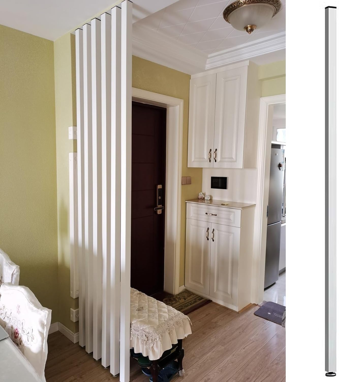 Cloison de séparation de pièce réglable en bois de 70 à 240 cm, design en treillis du sol au plafond, pour la maison, le bureau, l'entrée, pas d'installation nécessaire