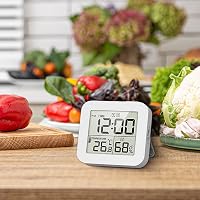 Sharplace Digitális Fürdőszobai Óra Vízálló Időzítő Ébresztő Hőmérő Páratartalom Mérő Konyhai Timer Fehér 5