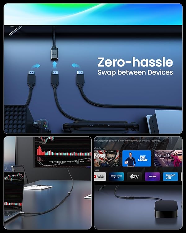 Silkland 8K HDMI Extension Cable Short 1.6FT/0.5M HDMI Extender 2.1, 8K@60hz 4K@120hz Hdmi Male to Female Adapter, Ultra High Speed 48Gbps Extensor Cord Compatible with Fire Stick Roku TV Blu-Ray PS5 by Silkland - Image 4