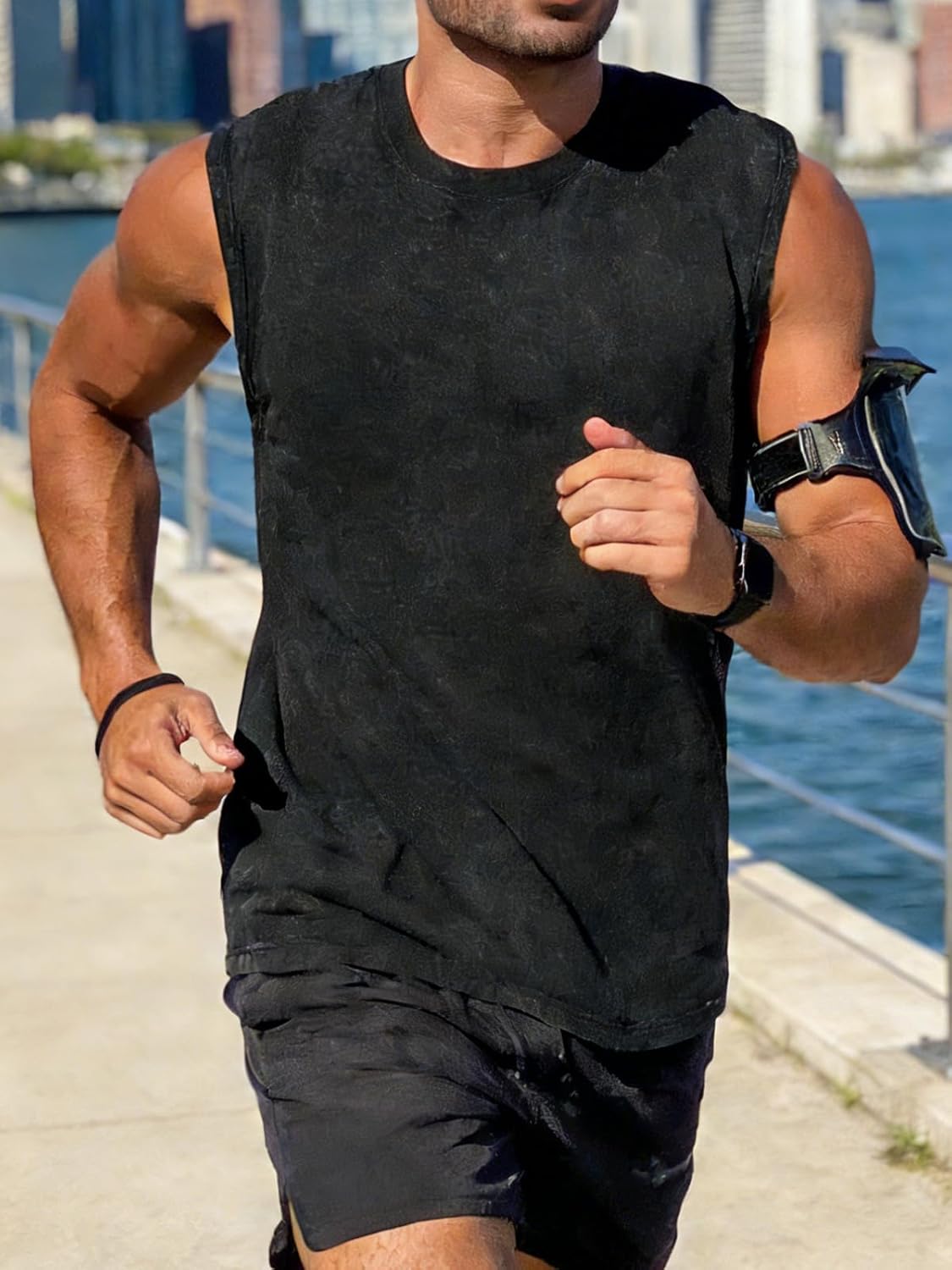 CHICGAL Mens Tank Tops Summer Sleeveless Muscle Shirts Cotton Loose Fit Tee Shirts - Image 2