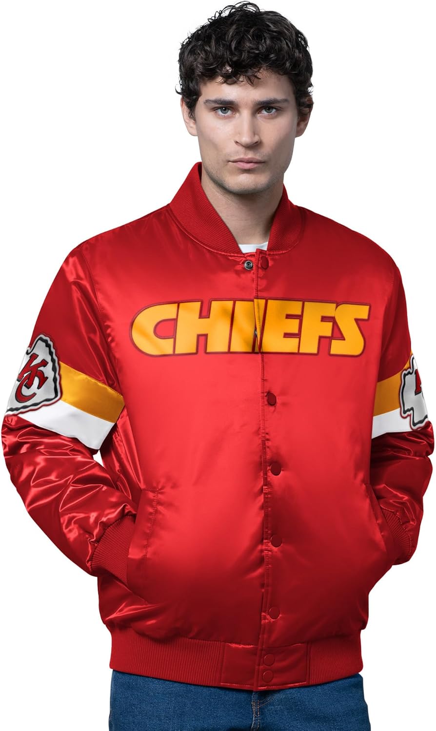 STARTER Men's NFL Triple Option Satin Varsity Full-Snap Jacket