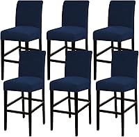 Vista 15 de Funda elástica para taburete de bar, taburete de mostrador, funda para silla de pub para comedor, cafetería, funda protectora para taburete de bar