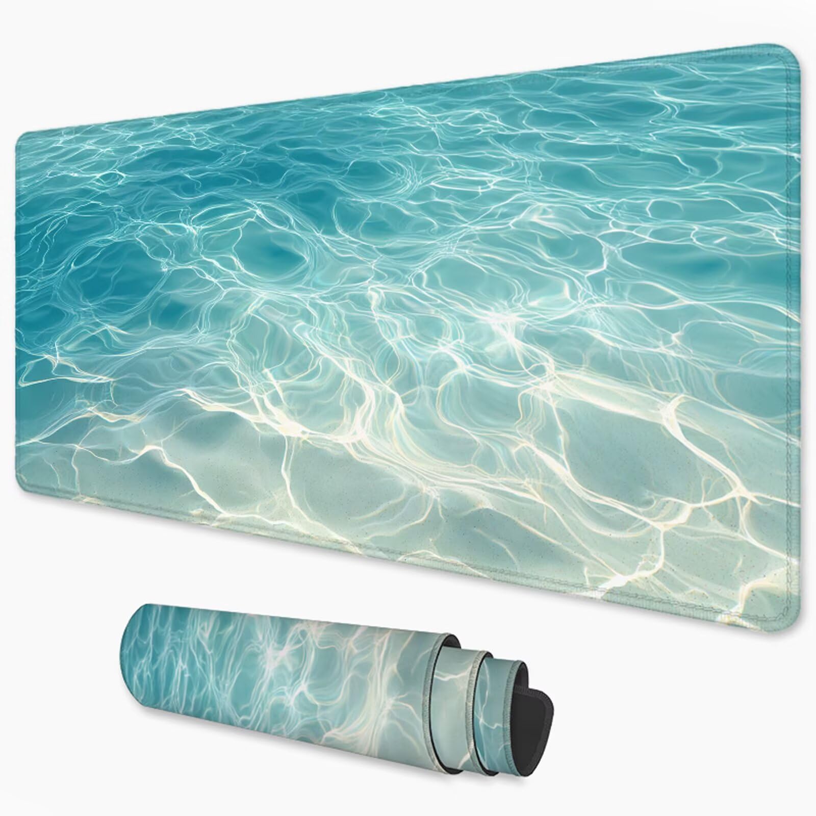 Zielona podkładka pod mysz XXL 1000 x 500 mm, duża antypoślizgowa podkładka pod mysz do gier, akcesoria biurowe, wodoodporna podkładka pod mysz z zamykaną krawędzią do biura, domu i pokoju zabaw
