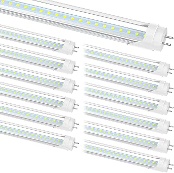 JESLED 36 Inch LED Tube Light, 3FT T8 Hybrid Type A+B, 14W 1600LM 5000K Daylight, Plug & Play or Ballast Bypass, F25T8 Fluorescent Replacement, Clear Cover, 12 Pack, ETL Listed