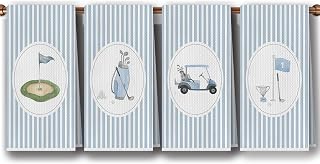 Light Blue Striped Golf Kitchen Towels, Gifts for Golf Lovers Dish Tea Towels, Golfer Gifts for Women Men Decorative Hand Towel for Kitchen Bathroom, 16x24 Inch Set of 4