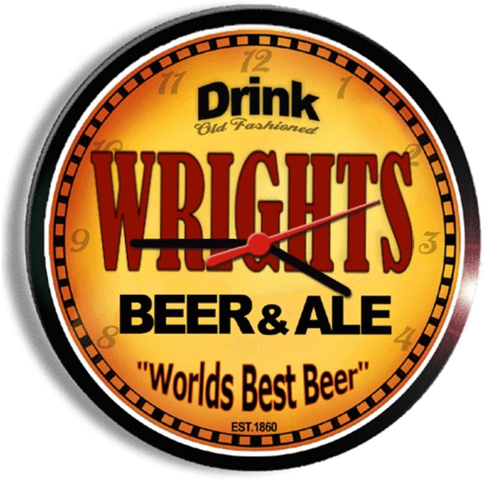 Goldenoldiesclocks WRIGHTS Beer and ale Cerveza Wall Clock