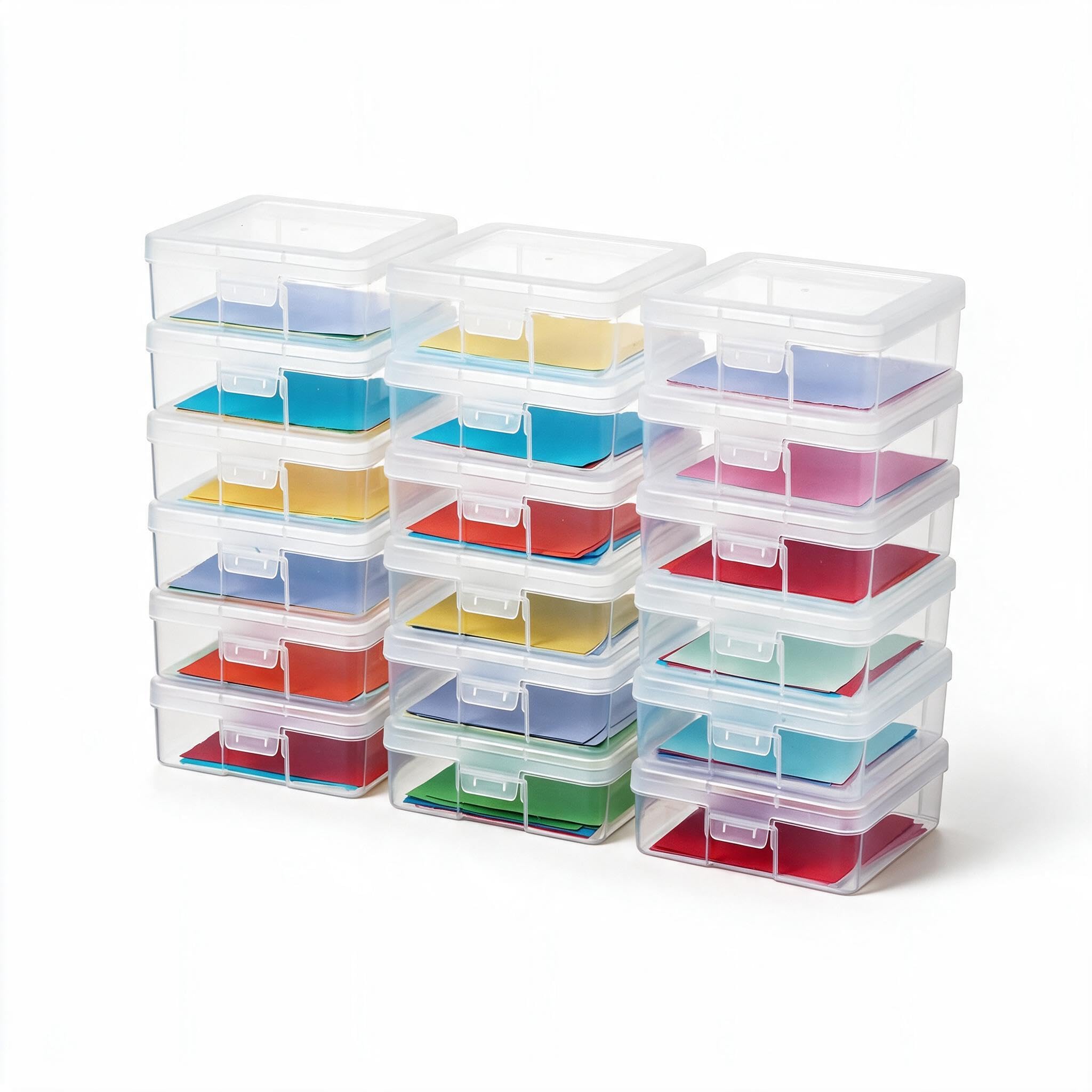 novelinks Plastic Small Storage Containers with Lids, 18-Pack