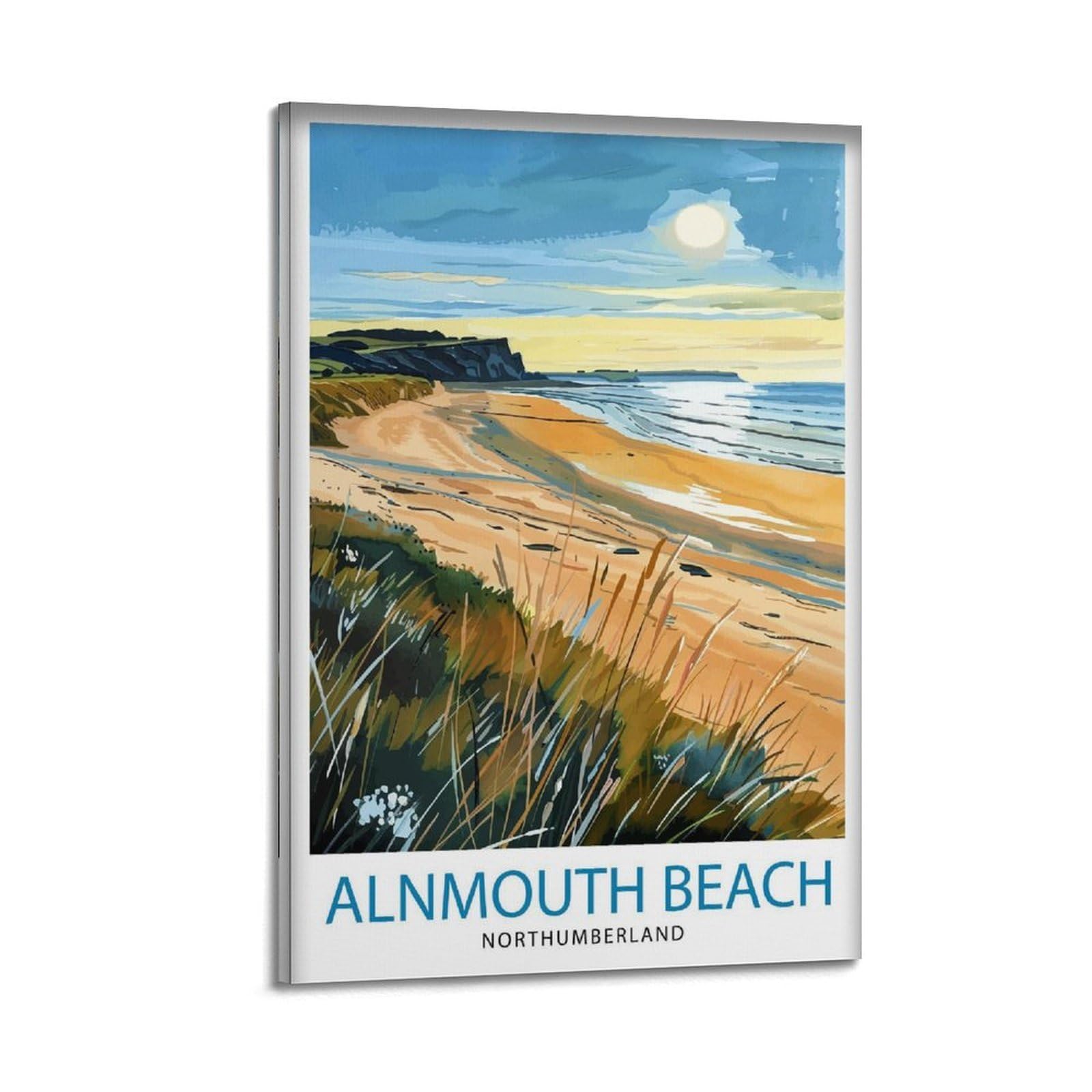 xiaoxiaoshen Alnmouth Beach Northumberland Travel Gift Lover Canvas Poster Wall Art Prints Room Aesthetic Murals Bedroom And Living Decorations 24x36inch(60x90cm)